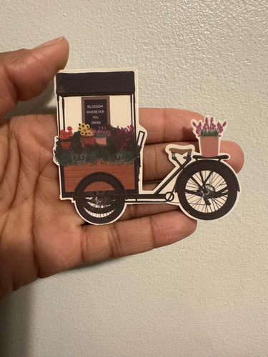 Flower Cart Bike Stickers