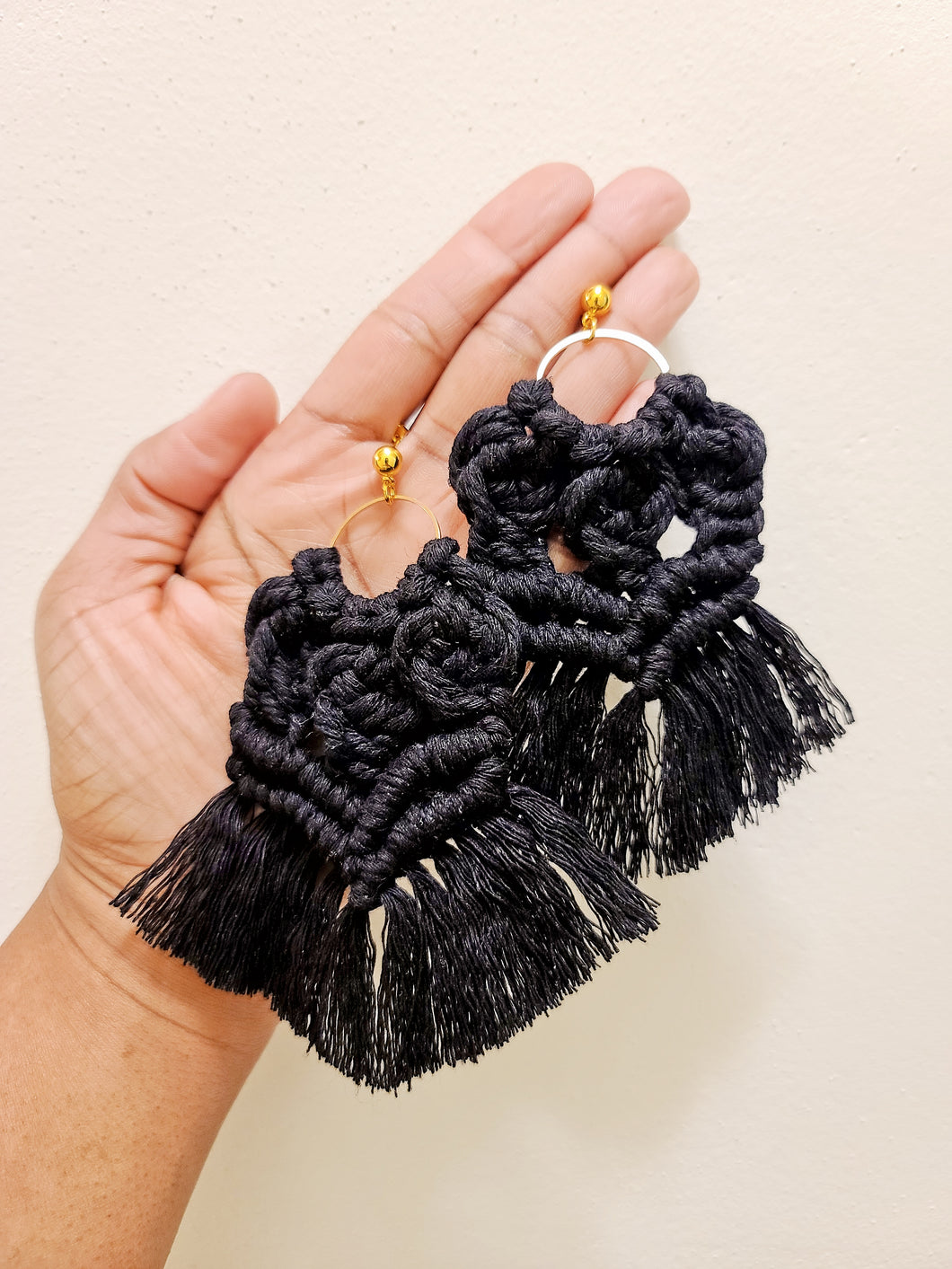 Black Macrame Earrings