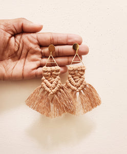 Blush Macrame Earrings