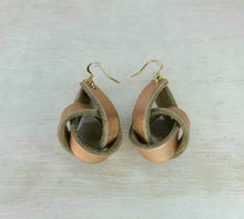 Load image into Gallery viewer, Rose Gold Boho Leather Knot Earrings