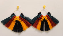 Load image into Gallery viewer, African Themed Macrame Earrings